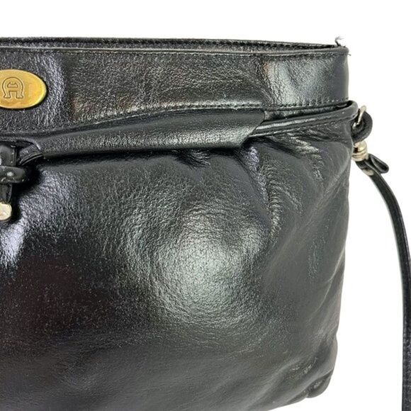 Etienne Aigner Womens Black Vintage Genuine Leather Shoulder Bag Purse Handbag - Picture 4 of 16